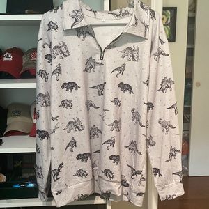 Cute moms dino half zip. Was going to wear to my sons Dino bday, never did.